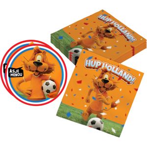 Loeki de Leeuw - 24x bierviltjes - 40x servetten - Hup Holland - Oranje