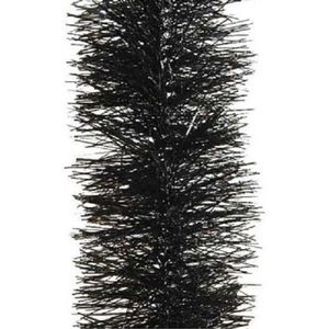 3x Kerstslingers zwart 10 cm breed x 270 cm - Guirlande folie lametta - Zwarte kerstboom versieringen