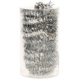 1x stuks folie tinsel slingers/guirlandes zilver 20 meter kerstslingers extra lang - Kerstversiering - Kerstboomversiering