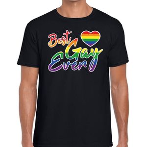 Best gay ever gaypride t-shirt - regenboog t-shirt zwart voor heren - Gay pride