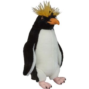 Pluche kleine knuffel dieren Rockhopper Pinguin/rotspinguin van 32 cm - Speelgoed knuffels zeedieren - Leuk als cadeau