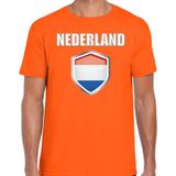 Schild Holland t-shirt in de kleuren van de Nederlandse vlag - oranje - heren - supporter fan shirt / EK / WK / kleding