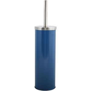 MSV Toiletborstel in houder/wc-borstel - metaal - marine blauw - 38 cm