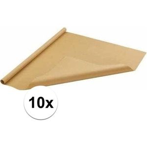 10x Inpakpapier bruin  500 x 70 cm op rol - cadeaupapier