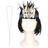 Carnaval verkleed accessoire set - dames hoofdband en parelketting - charleston/jaren 20 stijl