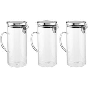 Glazen schenkkan / waterkan 1,3 liter  -  3x Sapkannen/waterkannen/schenkkannen/limonadekannen van glas