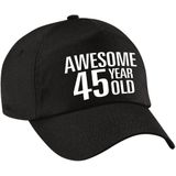 Awesome 45 year old verjaardag pet / cap zwart voor dames en heren - baseball cap - verjaardags cadeau - petten / caps