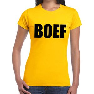 Boef tekst t-shirt geel dames - dames shirt Boef