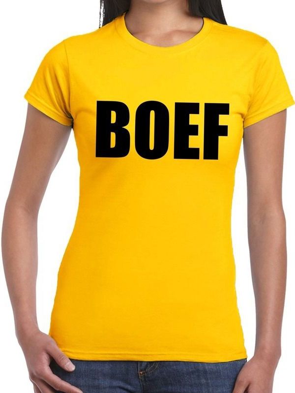 Boef tekst t-shirt geel dames - dames shirt Boef kopen? Vergelijk de beste  prijs op beslist.nl