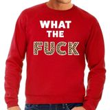 What the Fuck tijgerprint tekst sweater rood heren - heren trui What the Fuck tijgerprint