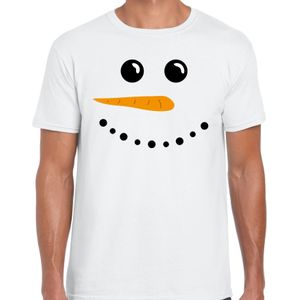 Sneeuwpop fout t-shirt - wit - heren - Kerstshirts / Kerst outfit