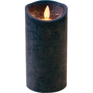 1x Donkerblauwe LED kaars / stompkaars 15 cm - Luxe kaarsen op batterijen met bewegende vlam