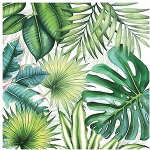 Ambiente tafel servetten tropische planten groen 60x stuks 33 x 33 cm 3-laags papier