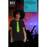 Bellatio Decorations Verkleed t-shirt voor dames - stropdas groen - groen - carnaval - foute party
