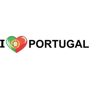 I Love Portugal vlaggen thema sticker 19 x 4 cm - landen thema