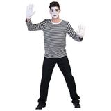 Mime shirt lange mouwen voor heren - Carnaval verkleedkleding