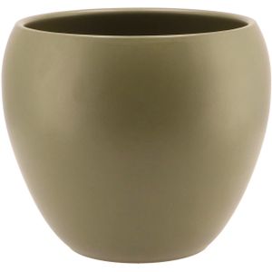 DK Design Bloempot/plantenpot Vinci - olijfgroen mat - voor kamerplant - D19 x H22 cm