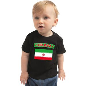 Iran baby shirt met vlag zwart jongens en meisjes - Kraamcadeau - Babykleding - Iran landen t-shirt