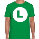 Luigi loodgieter verkleed t-shirt groen voor heren - carnaval / feest shirt kleding / kostuum