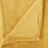 Grote Fleece Deken/Fleeceplaid Oker Geel 180 X 230 cm Polyester