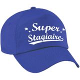 Super stagiaire cadeau pet / baseball cap blauw voor dames - bedankt kado voor een stagiaire