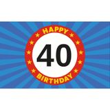 40 jaar leeftijd verjaardag slinger en vlag 150 x 90 feestartikelen versiering pakket