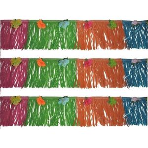 Set van 3x stuks hawaii versiering deco randen voor aan de muur van 720 x 30 cm - Tropische party versiering/feestartikelen