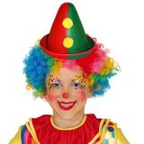 Clown verkleed set voor kinderen pruik met hoedje gekleurd - Carnaval clowns verkleedkleding en accessoires