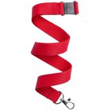 60x Rood keycord/lanyard met karabijnhaak sleutelhanger 50 cm - Polyester keycords/sleutelkoord