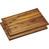 2x Acaciahouten snijplanken 26 x 40 cm - Keukenbenodigdheden - Kookbenodigdheden - Snijplank van hout - Snijplankjes/snijplankje