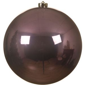 1x stuks kunststof kerstballen lila paars - 14 cm - glans - Onbreekbare plastic kerstballen