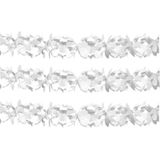 Set van 3x stuks witte feest slingers 6 meter - Bruiloft/Communie/huwelijk feestartikelen versiering