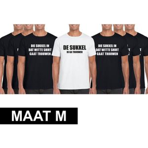 Vrijgezellenfeest heren t-shirt pakket De Sukkel - 7 shirts - maat M