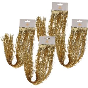 Engelenhaar/lametta slierten - 6x 50 cm- golvend -goud -folie -kerstboomversiering