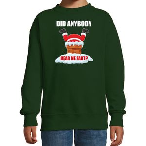 Fun Kerstsweater / Kerst trui  Did anybody hear my fart groen voor kinderen - Kerstkleding / Christmas outfit