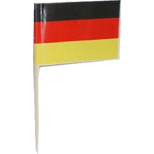 Cocktailprikkers van vlaggetjes Duitsland - 200x stuks - hapjes prikkers