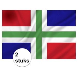 2x stuks Provincie Groningen vlaggen