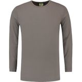 Basic lange mouwen/longsleeve stretch shirt grijs voor heren - Basic kleding voor heren