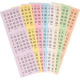 12x Blok Bingo Kaarten - 1-75 Nummers - Spelletjes Accessoires - Papier - Multi Kleur