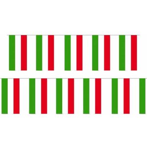 2x Papieren slinger Hongarije 4 meter - Hongaarse vlag - Supporter feestartikelen - Landen decoratie/versiering