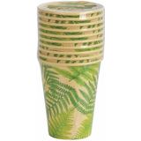 Varenblad jungle eco thema drinkbekers 40x stuks 240 ml van karton - Feestartikelen