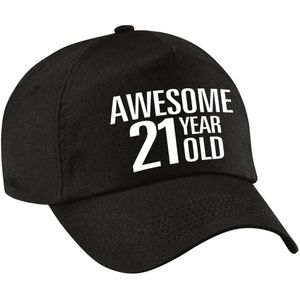 Awesome 21 year old verjaardag pet / cap zwart voor dames en heren - baseball cap - verjaardags cadeau - petten / caps