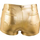 Hotpants goud voor dames verkleed broekje