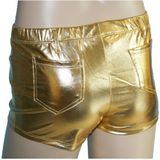 Hotpants goud voor dames verkleed broekje