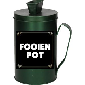 Cadeau/kado fooienpot collectebus groen 18 cm - Cadeauverpakking voor ondernemer/bijklusser/beunhaas - Zwartgeld spaarpot van metaal