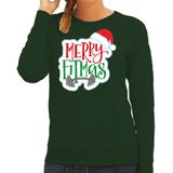 Merry fitmas Kerstsweater / kersttrui groen voor dames - Kerstkleding / Christmas outfit