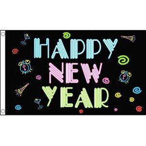 Happy New Year neon vlag