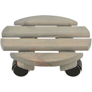 Esschert Design Plantentrolley - hout - 23 cm - tot 100 kg - trolley voor kamerplanten