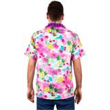 Hawaii shirt/blouse - Verkleedkleding - Heren - Tropische bloemen - roze