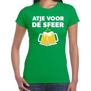 Atje voor de sfeer feest t-shirt groen voor dames - kroeg / feestje shirt